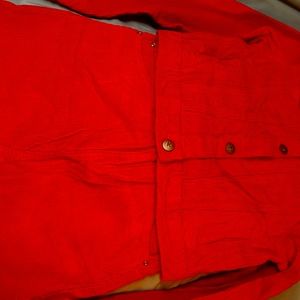 Cord jacket and cord 5 pocket skirt.